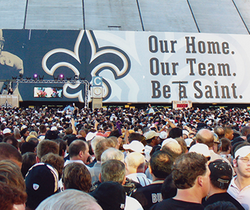 Scene outside the Superdome at the first post-Katrina home Saints game