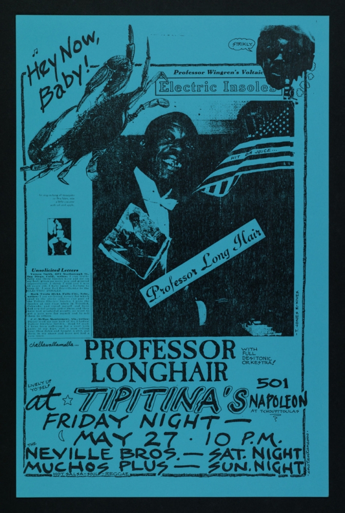 : Poster advertising an event at Tipitina’s on May 27, 1977, featuring Professor Longhair.