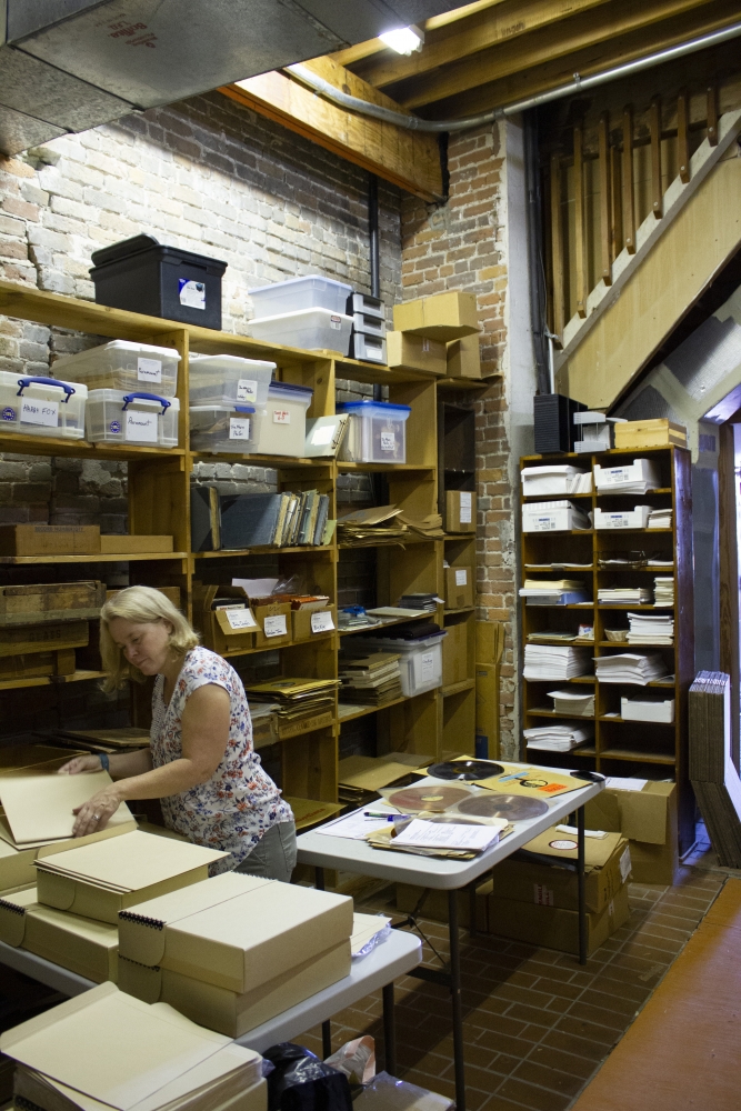 Manuscripts cataloger Vasser Howorth organizes materials.