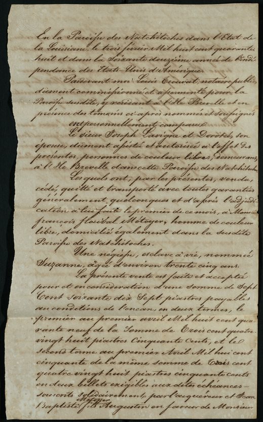 Handwritten document from 1848.
