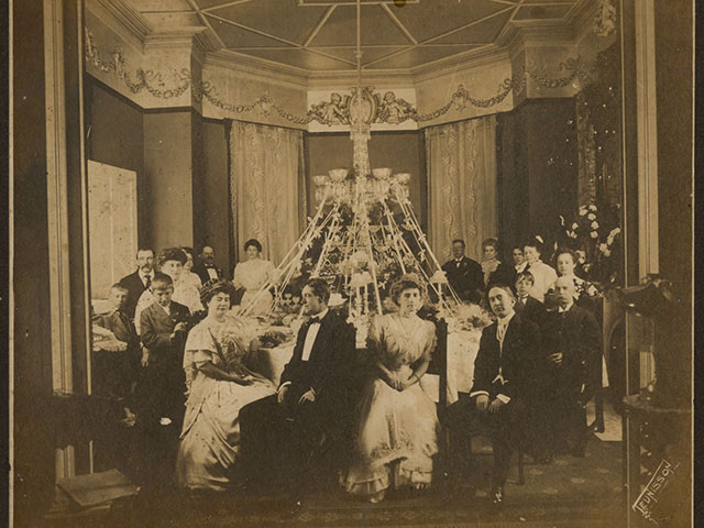 Birthday celebration for Josie Arlington (seated at left); February 8, 1908; gelatin silver print by John N. Teunisson, photographer; The Historic New Orleans Collection, gift of anonymous donor, 1993.55