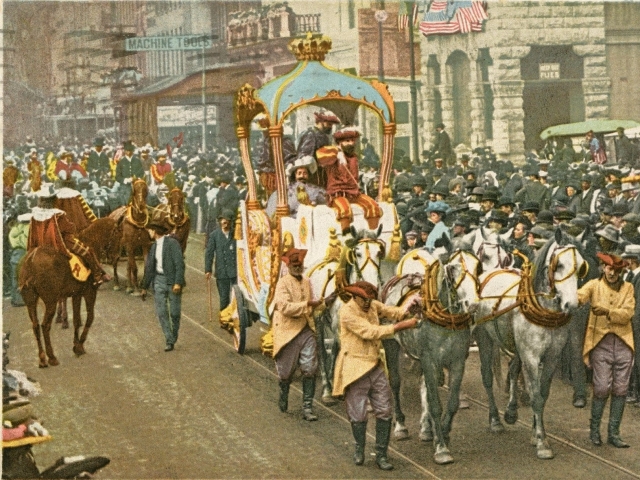 Rex parade on Camp Street in 1907