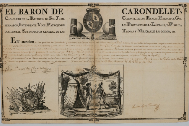 Commission of Osage Indian Petit Oiseau as a Spanish caption (67-12-L)