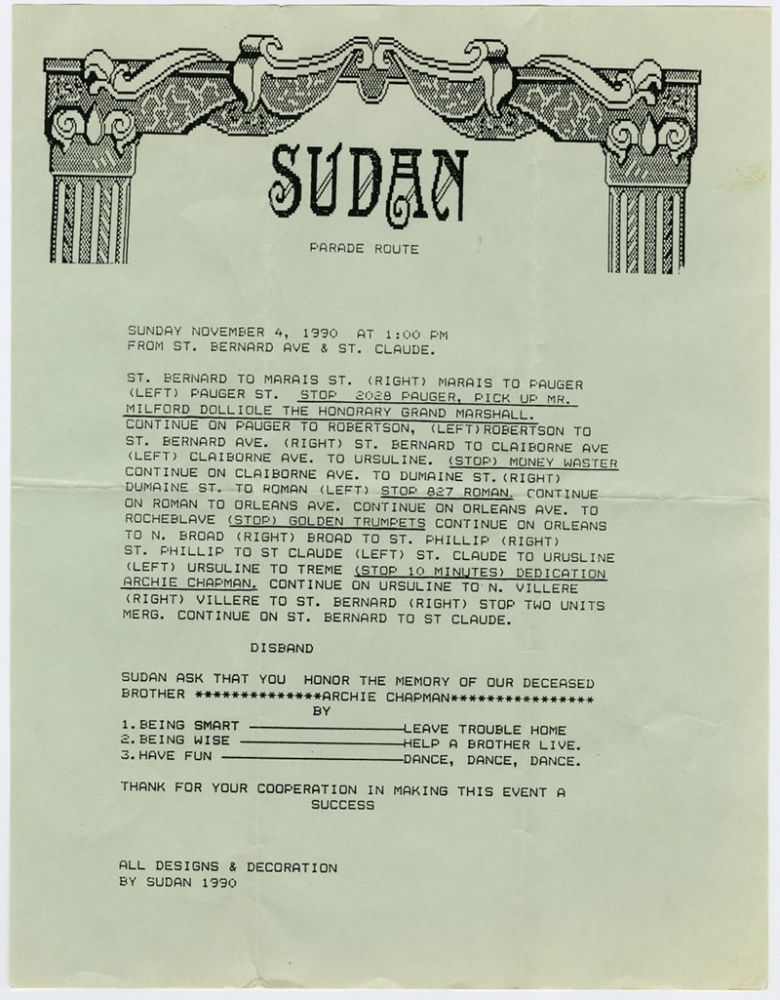 Sudan route sheet