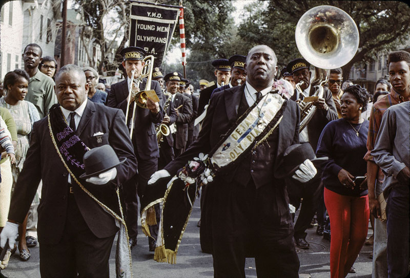 A Young Men Olympian Benevolent Association funeral, with Dejan’s Olympia Brass Band, in February of 1967.