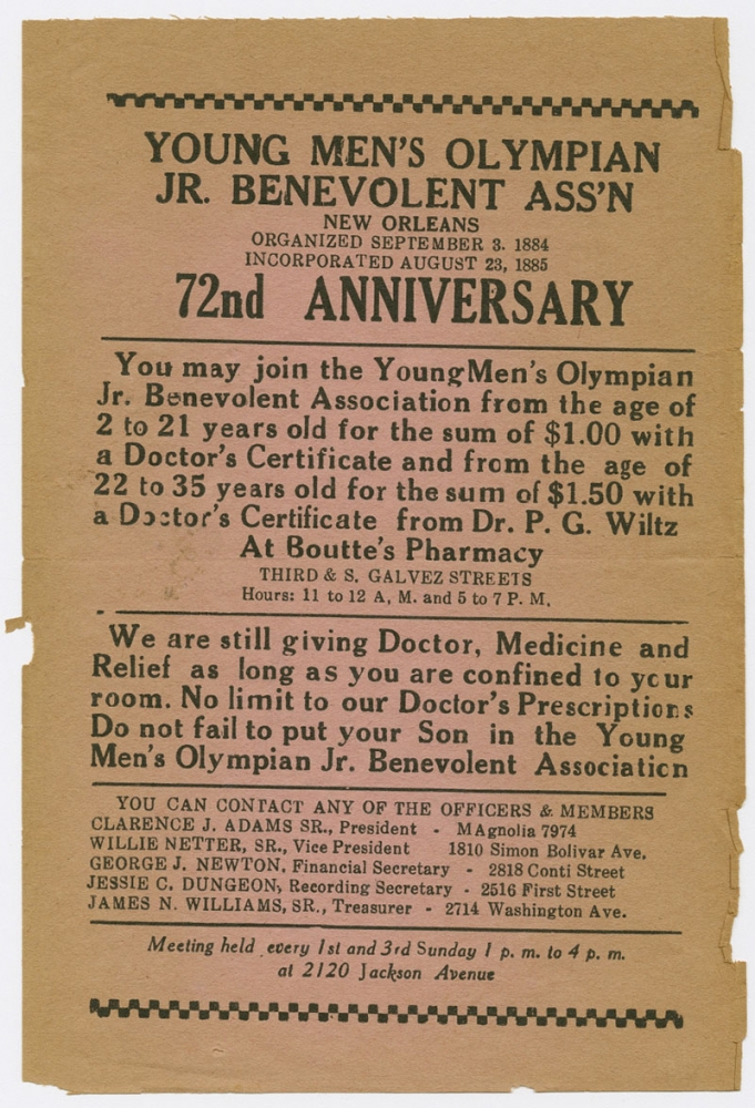 Handbill commemorating the 72nd anniversary of the YMO, Jr.